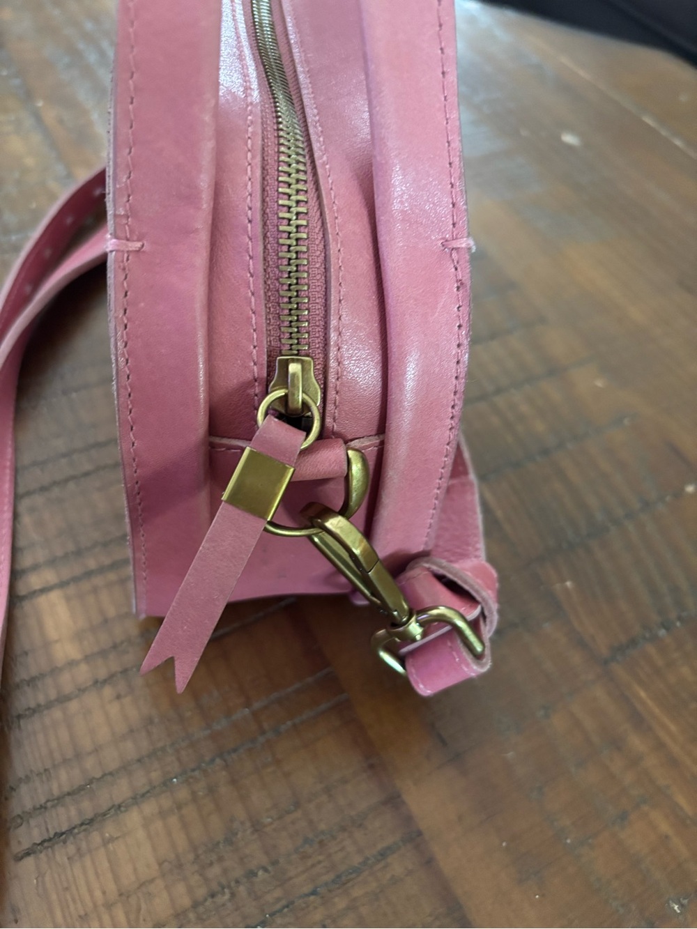Madewell Pink Leather Dome Crossbody Bag - Picture 5 of 7